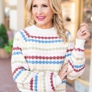 &merci Colorful Striped Women's Sweater Avara, Size M